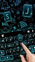 Fundo do Teclado Neon Blue Doo imagem de tela 1
