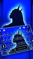 Tema Keyboard Neon Blue Demon  Cartaz