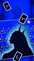 Tema Keyboard Neon Blue Demon  imagem de tela 1