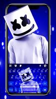 خلفية الكيبورد Neon Blue DJ الملصق