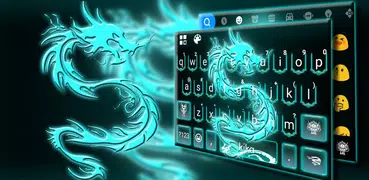 Neon Blue Dragon Teclado