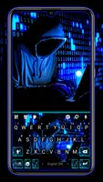 Neon Blue Hacker poster