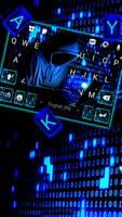 خلفية الكيبورد Neon Blue Hacke تصوير الشاشة 1