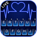 Neon Blue Heartbeat Keyboard Theme