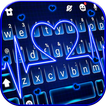 Neon Blue Heartbeat Keyboard T