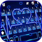 ikon Tema Keyboard Neon Blue Heartb