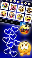 Neon Blue Hearts Keyboard Them screenshot 2