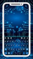 Neon Blue Hitech Plakat