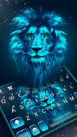 Neon Blue Lion poster