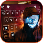 Neon Blue Maskman Klavye Arkaplanı simgesi