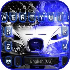 Neon Blue Sports Car Themen APK Herunterladen