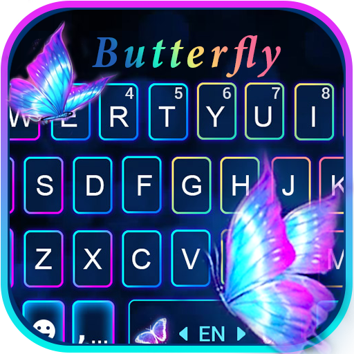 Pink Neon Butterfly Themen