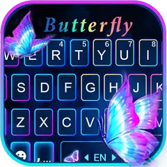 Pink Neon Butterfly キーボード アプリダウンロード