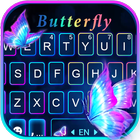 Pink Neon Butterfly Teclado icono