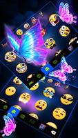 Pink Neon Butterfly Teclado captura de pantalla 3