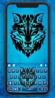 Neon Blue Wolf Plakat