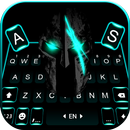 خلفية الكيبورد Neon Blue Warrior APK