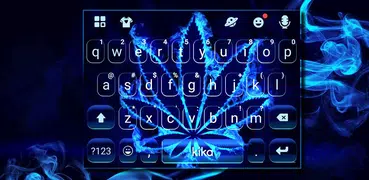 Neon Blue Weed Tema de teclado