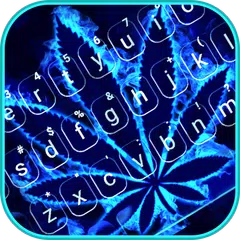 download Neon Blue Weed Tema Tastiera XAPK