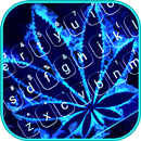 Neon Blue Weed Keyboard Theme APK