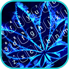ikon Tema Keyboard Neon Blue Weed