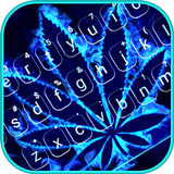 Neon Blue Weed Keyboard Theme