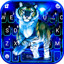 Neon Blue Tiger King Thème APK