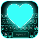Neon Cyan Heart Klavye Arkapla APK
