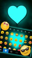 Fundo do Teclado Neon Cyan Hea imagem de tela 2