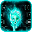 Neon Cyan Wolf Fondo de teclado