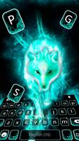Fundo do Teclado Neon Cyan Wol imagem de tela 1