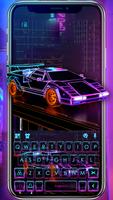 Fundo do Teclado Neon CyberPun Cartaz