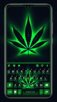 Fundo do Teclado Neon Cannabis Cartaz