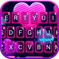 Neon Candy Hearts Keyboard Theme