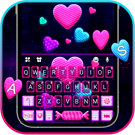 Neon Candy Hearts 主題鍵盤