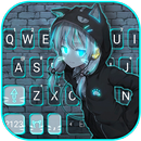 Fundo do Teclado Neon Cat Girl APK