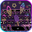 Tema Keyboard Neon Doodle