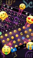 Tema Keyboard Neon Doodle imagem de tela 3