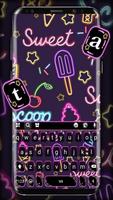 Tema Keyboard Neon Doodle Cartaz