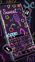 Tema Keyboard Neon Doodle imagem de tela 1