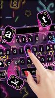 Tema Keyboard Neon Doodle imagem de tela 2