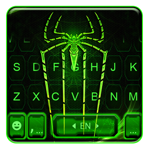 Neon Electric Spider Keyboard Theme