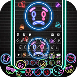خلفية الكيبورد Neon Emojis Gra