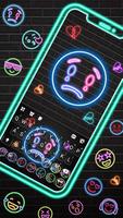 Neon Emojis Gravity Poster