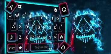 Neon Fire Purge man Teclado