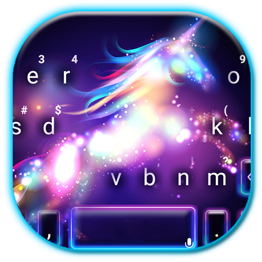 Neon Galaxy Unicorn Tema de teclado