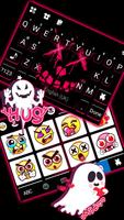 Фон клавиатуры Neon Ghost Face скриншот 2