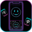 Neon Glitch Emoji Keyboard Bac