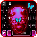 Neon Glitch Skull Keyboard Bac APK