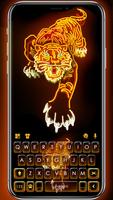 Neon Gold Tiger Affiche